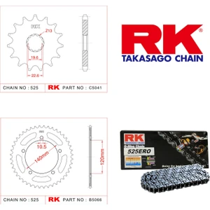 Suzuki DL 650 V-STROM ABS Rk Zincir Dişli Set 525 ERO O-Ring 15/47T (2007-2020)