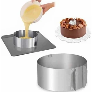Ayarlanabilir Yuvarlak Kelepçeli Pasta Çemberi 16/30 cm Genişlik 9 cm Yükseklik
