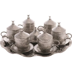 Bazaar 4 Osmanlı Şehzade Nescafe Fincan Seti 6 Kişilik Gümüş Renk