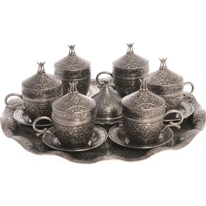 Bazaar 4 Osmanlı Şehzade Nescafe Fincan Seti 6 Kişilik Kalaylı