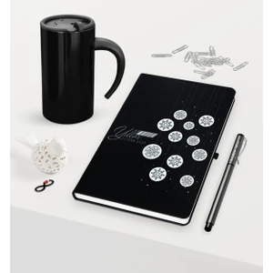 Kişiye Özel Yılbaşı Mutlu Yıllar Temalı Siyah Defter Kalem Termos Mug Seti - 10