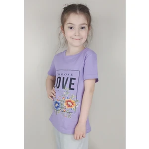 Kız Garson Pamuklu Lila T-Shirt