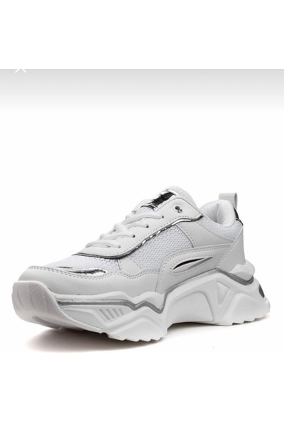 Viento Kadın Beyaz Gümüş Spor Ayakkabı