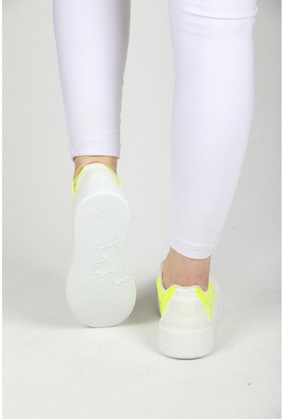 Zümra Concept Yeşil Neon Kalın Taban Kadın Sneaker Spor Ayakkabı