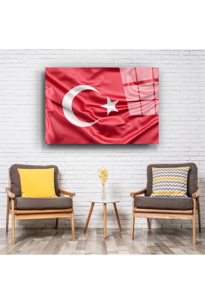 Aras Glass Art Türk Bayrağı Cam Tablo