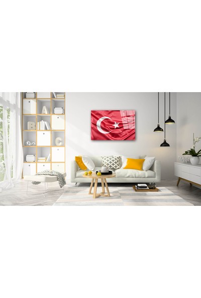 Aras Glass Art Türk Bayrağı Cam Tablo