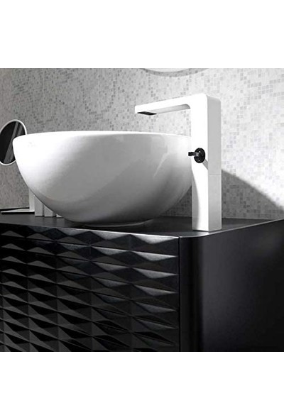 Porcelanosa-Noken Lounge Çanak Lavabo Bataryası Beyaz Renk