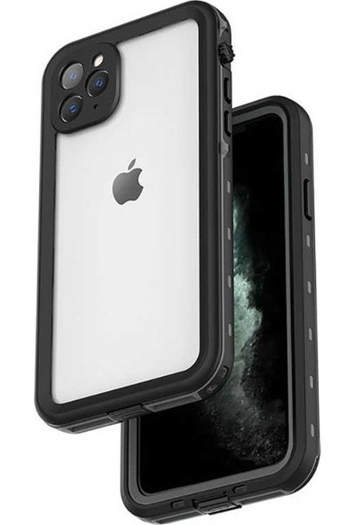 Cupcase Apple iPhone 12 Pro Kılıf 1-1 Su Geçirmez Kılıf Siyah