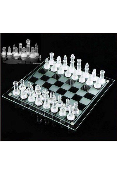 Glass Chess Cam Satranç Takımı 20 x 20 cm