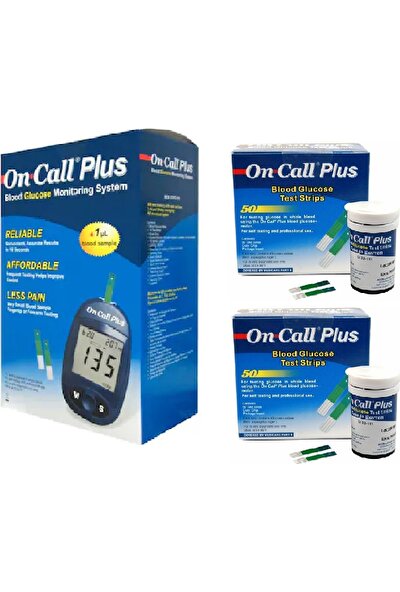 On Call Plus Oncallplus Kan Şekeri Ölçüm Cihazı + 2kutu (100 Ölçüm) Ölçüm Stribi