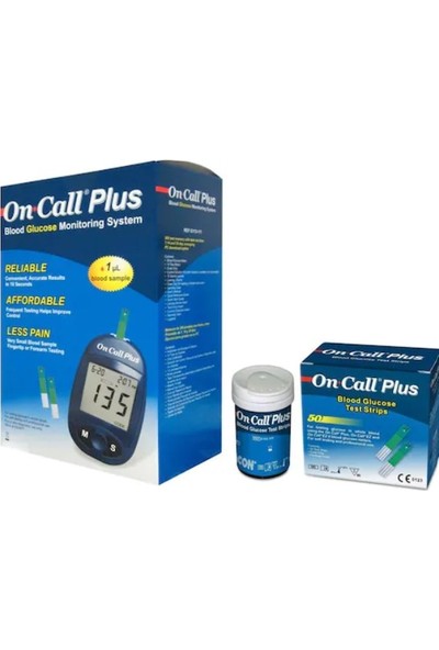 On Call Plus Oncallplus Kan Şekeri Ölçüm Cihazı + 1 Kutu(50 Ölçüm) Ölçüm Stribi