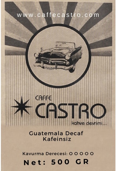 Castro Decaf Guatemala (Dcm Process) Kafeinsiz Kahve 500 gr