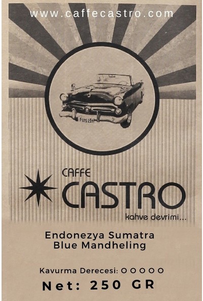 Castro Endonezya Sumatra Blue Mandheling Kahve 250 gr