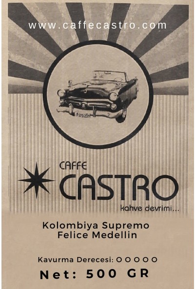 Castro Kolombiya Supremo Felice Medellin Kahve 500 gr