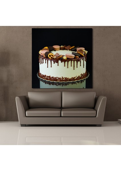 Yaş Pasta Kare Kanvas Tablo 190X190CM fiyatları