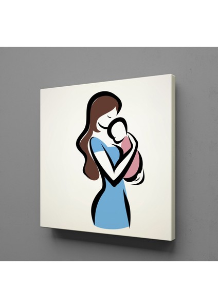 Bebeğini Kucağına Alan Anne 90X90CM