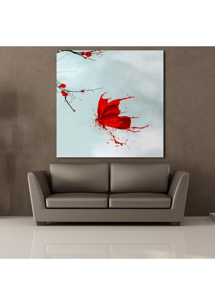 Kırmızıya Boyanmış Kelebek 200X200CM