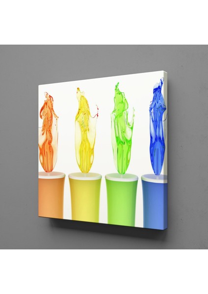 Renkli Boyaların Sıçraması 130X130CM