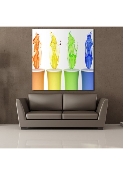 Renkli Boyaların Sıçraması 130X130CM fiyatları
