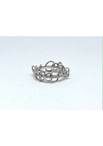 Çoklu Halkalı Beyaz Taşlı Yüzük modelleri