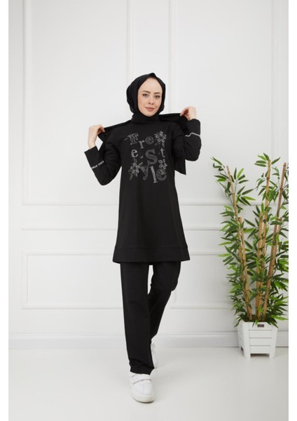 Siyah Style Taşlı Ikili Takım Ikili Takım