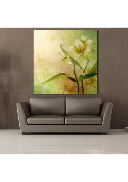 Yeşil Yapraklı Çiçek 200X200CM