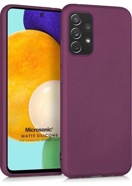 Matte Silicone Samsung Galaxy A52 Kılıf Mor