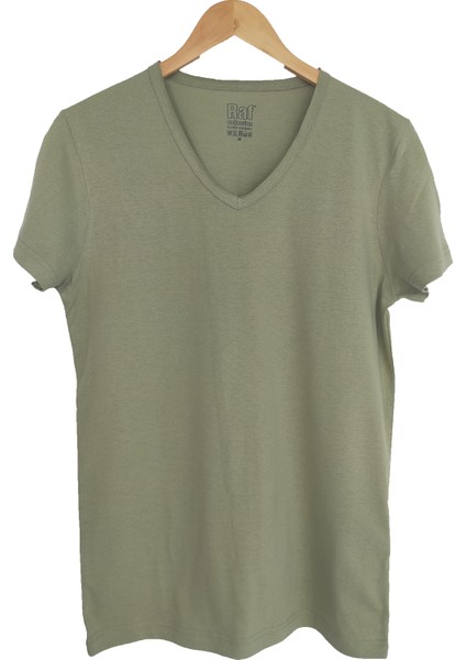 Basic Çağla Yeşil V Yaka Unisex Slim Fit T-Shirt fiyatları