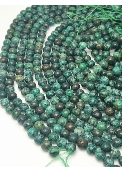 Yeşil Siyah Malahit Doğal Taş Dizisi 8mm