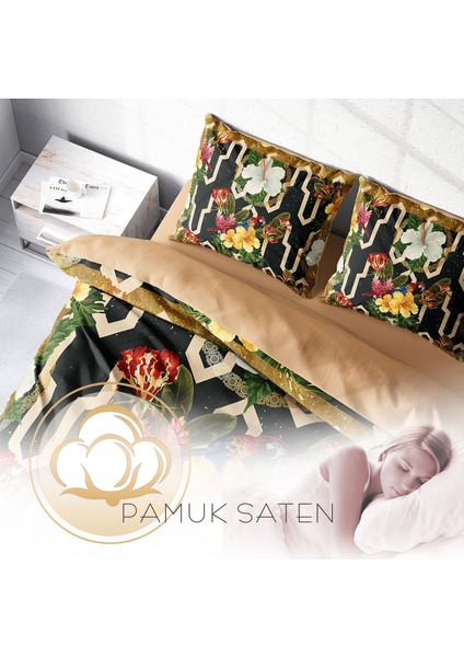 Figure Parrot 3D Pamuk Saten Çift Kişilik Nevresim Takımı fırsatları