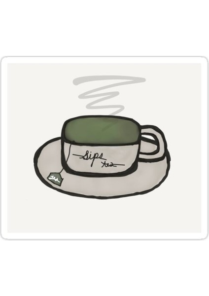 Yudumlar Çay Sticker Araba Oto Arma Duvar Sticker Ev Dekoratif Çıkartma 15 Cm