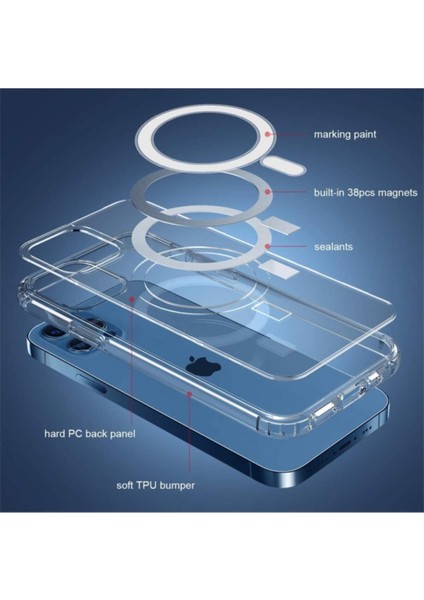 iPhone x Kılıf Magsafe Şeffaf Silikon - Şeffaf fiyatları