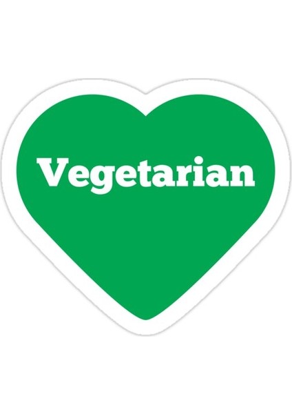 Vejetaryen Kalp Sticker Araba Oto Arma Duvar Sticker Ev Dekoratif Çıkartma 15 Cm