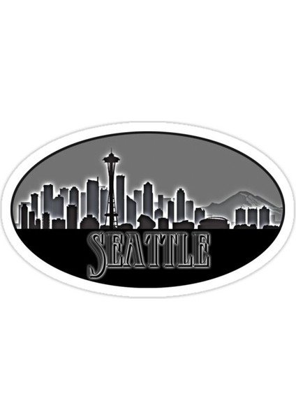 Seattle Manzarası Sticker Araba Oto Arma Duvar Sticker Ev Dekoratif Çıkartma 15 Cm