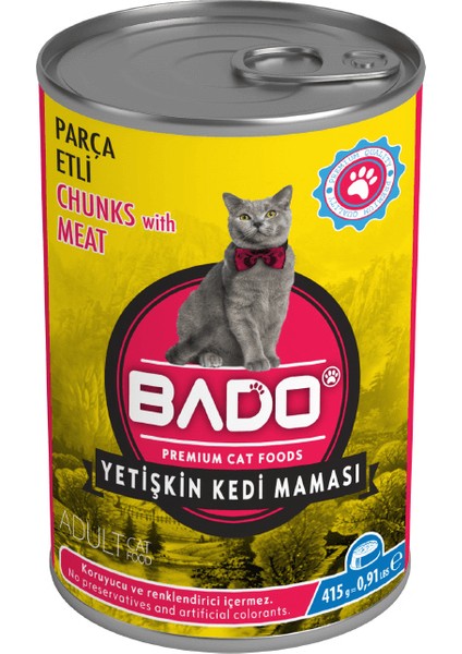 Yetişkin Yaş Kedi Maması Etli 415 gr