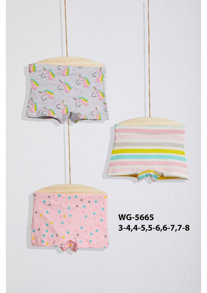 Wogi WG-5655 Çocuk 3'lü Boxer Set %95 Pamuk %5 Elasten Ekstra Yumuşatılmış Kumaş