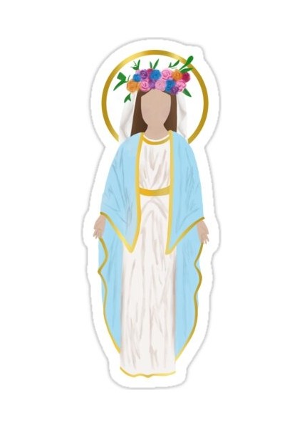 Meryem Ana Sticker Araba Oto Arma Duvar Sticker Ev Dekoratif Çıkartma 15 Cm