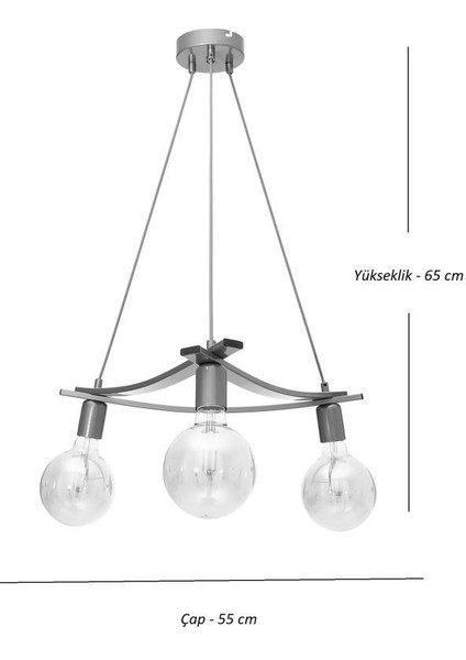 Umur Aydınlatma Inka 3'lü Eskitme Avize Sarkıt