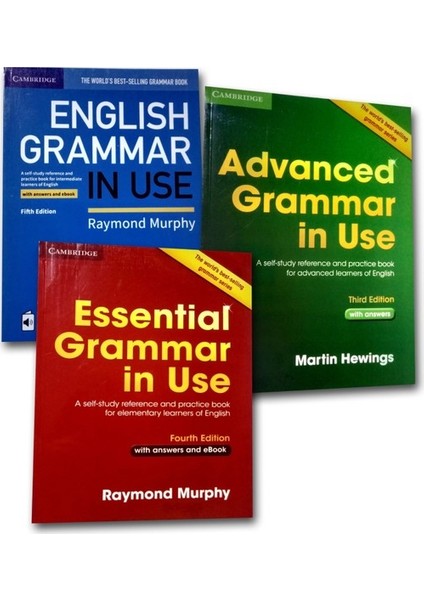 English Grammar in Use 5th Edition + Essential Grammar in Use 4th Edition + Advanced Grammar in Use 3th Edition