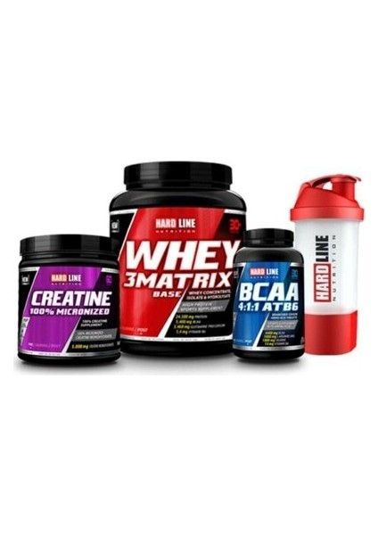 Hardline Whey 3matrix 908 gr + Kreatin 300 gr + Bcaa 4:1:1 Atb6 120 Tablet Kombinasyonu