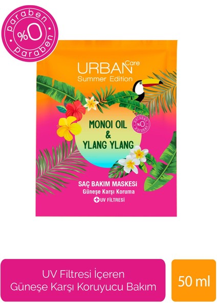 Summer - Monoi Yağı & Ylang Ylang Duş Öncesi Onarıcı Saç Bakım Maskesi - Vegan - 50 ml