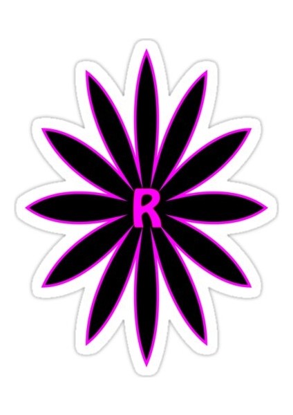 Çiçek R Sticker Araba Oto Arma Duvar Sticker Ev Dekoratif Çıkartma 15 Cm