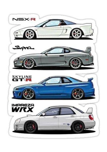 Jdm Arabalar Sticker Araba Oto Arma Duvar Sticker Ev Dekoratif Çıkartma 15 Cm