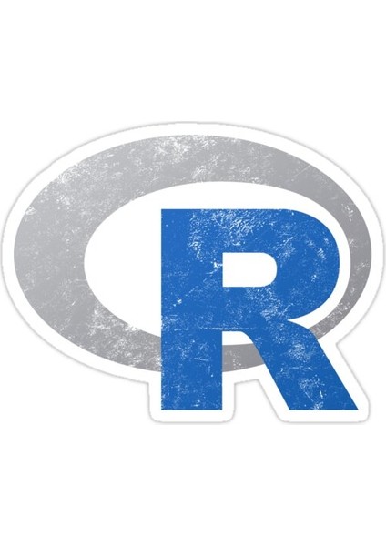 R Logosu Programlama Vintage Sıkıntılı Tasarım Sticker Araba Oto Arma Duvar Sticker