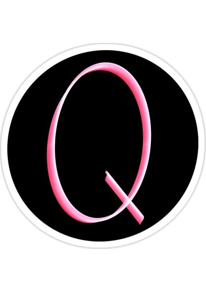 Q Harfi Monogram Kırmızı Mavi Fırça Darbesi Sticker Araba Oto Arma Duvar Sticker