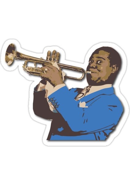 Louis Armstrong Sticker Araba Oto Arma Duvar Sticker Ev Dekoratif Çıkartma 15 Cm