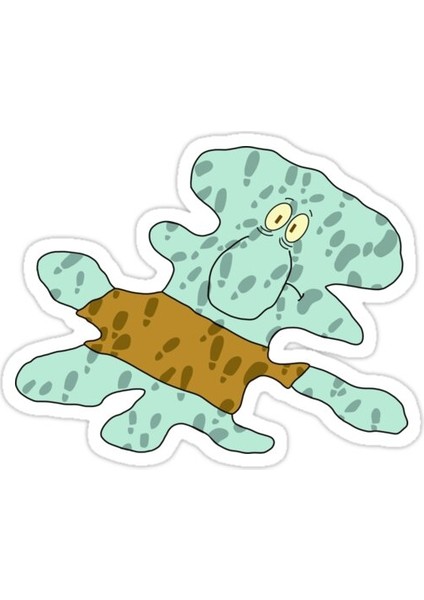 Düzleştirilmiş Squidward - Spongebob Squarepants Sticker Araba Oto Arma Duvar Sticker