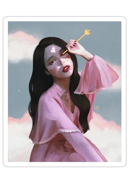 Bulutlu Aşk Sticker Araba Oto Arma Duvar Sticker Ev Dekoratif Çıkartma 15 Cm