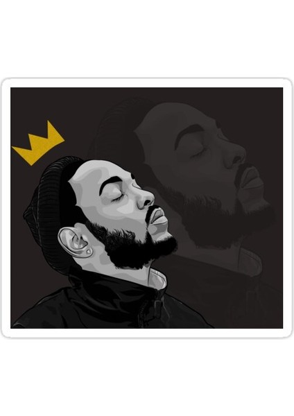 Kral Kendrick Sticker Araba Oto Arma Duvar Sticker Ev Dekoratif Çıkartma 15 Cm