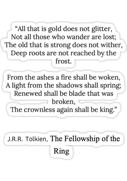 Jrr Tolkien Sticker Araba Oto Arma Duvar Sticker Ev Dekoratif Çıkartma 15 Cm